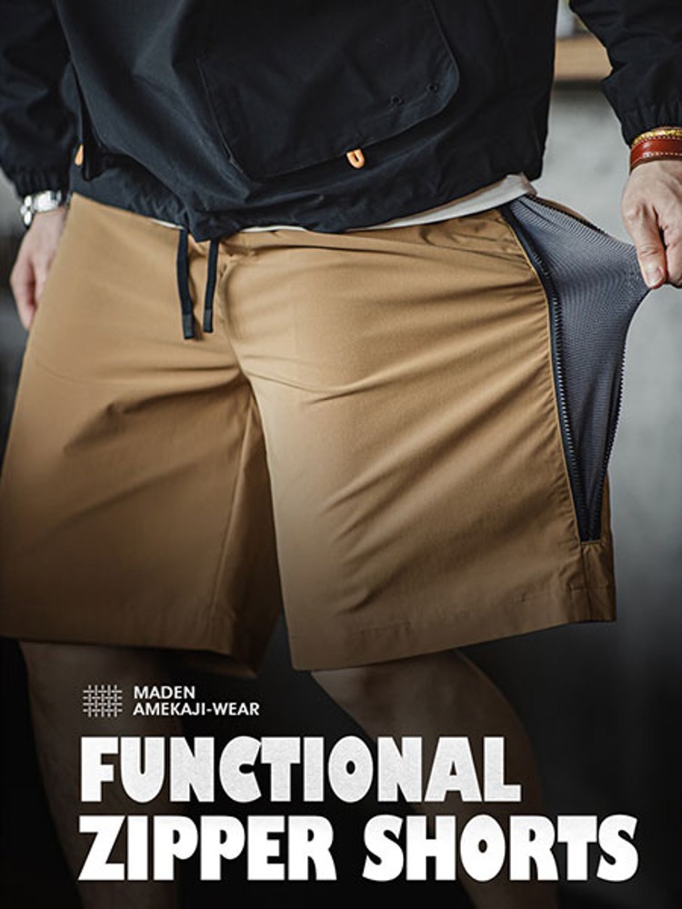 [AMECAJI] Functianl Zipper Shorts - XXBOY
